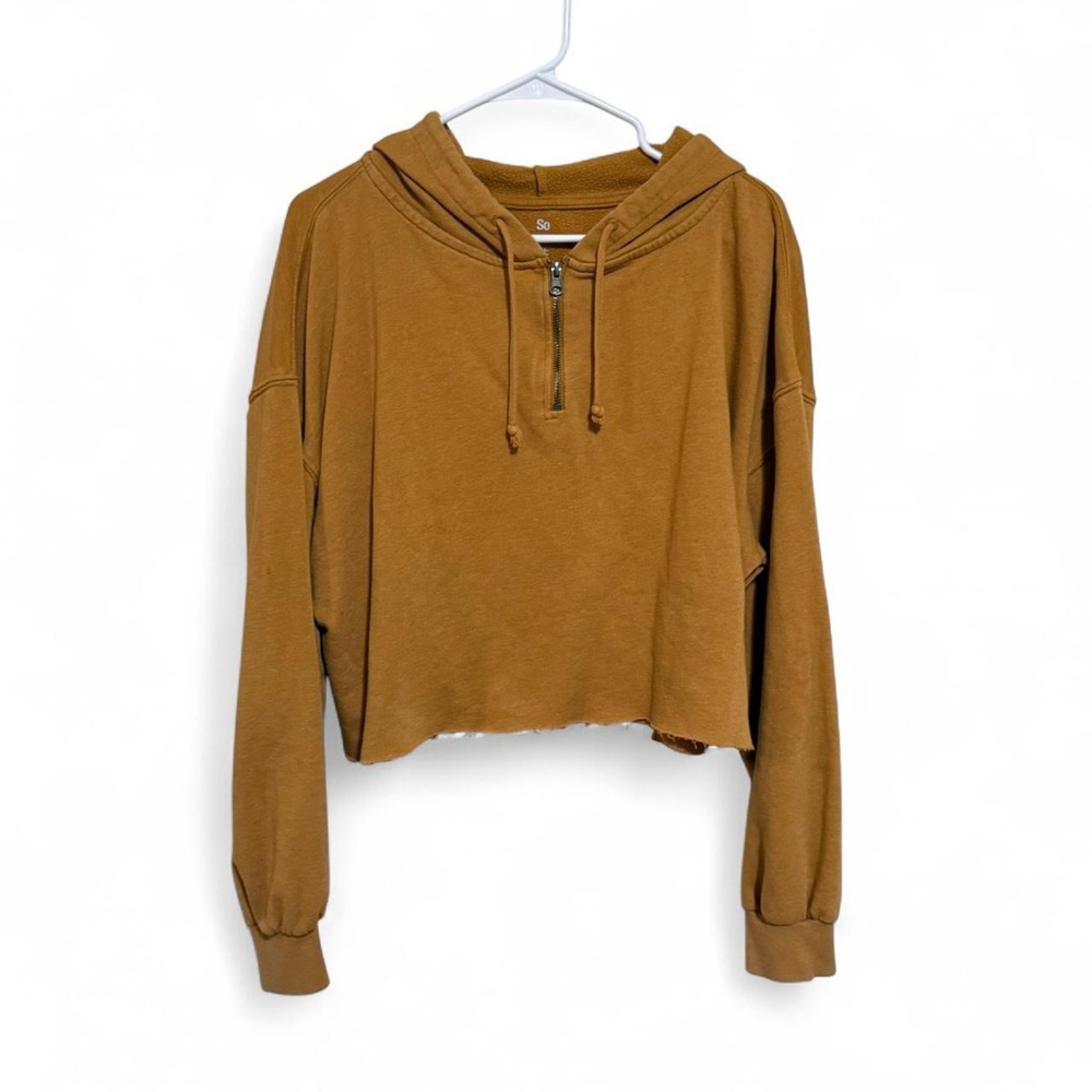 Yellow Cropped Hoodie